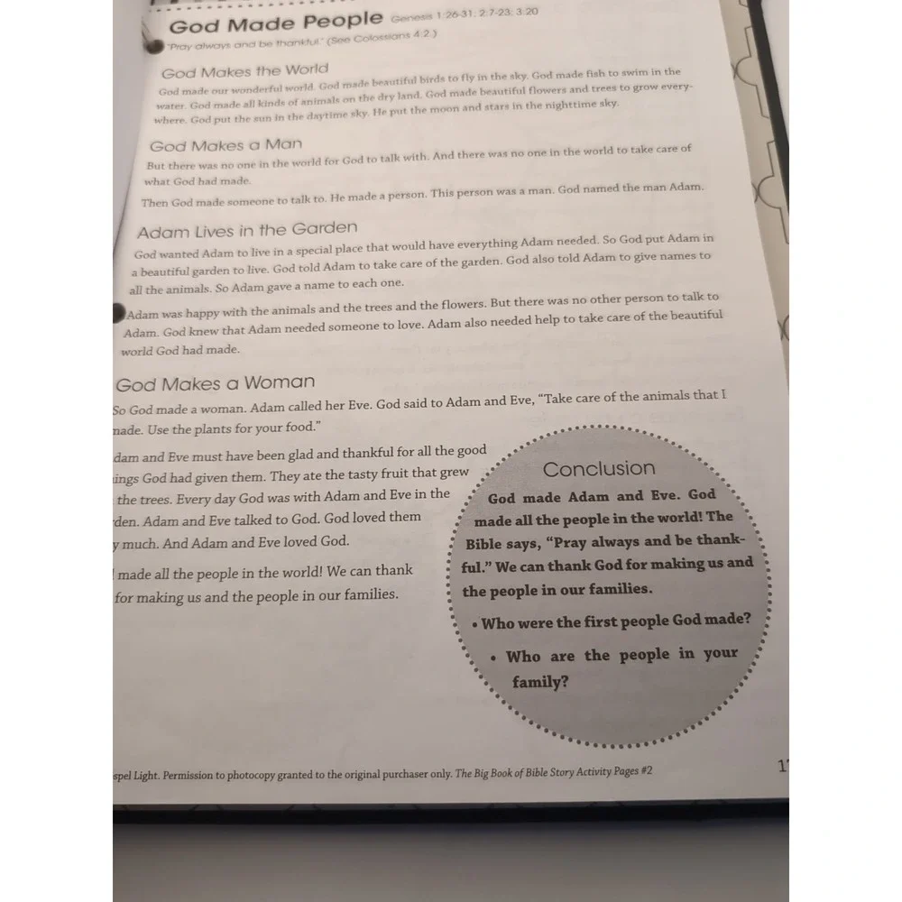 Big Book Of Bible‎ Story Activity Pages #2 Help Kids Includes Cd-Rom